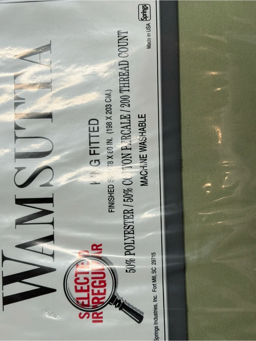 Wamsutta King Fitted Sheet - Sage Green Bundle of 2